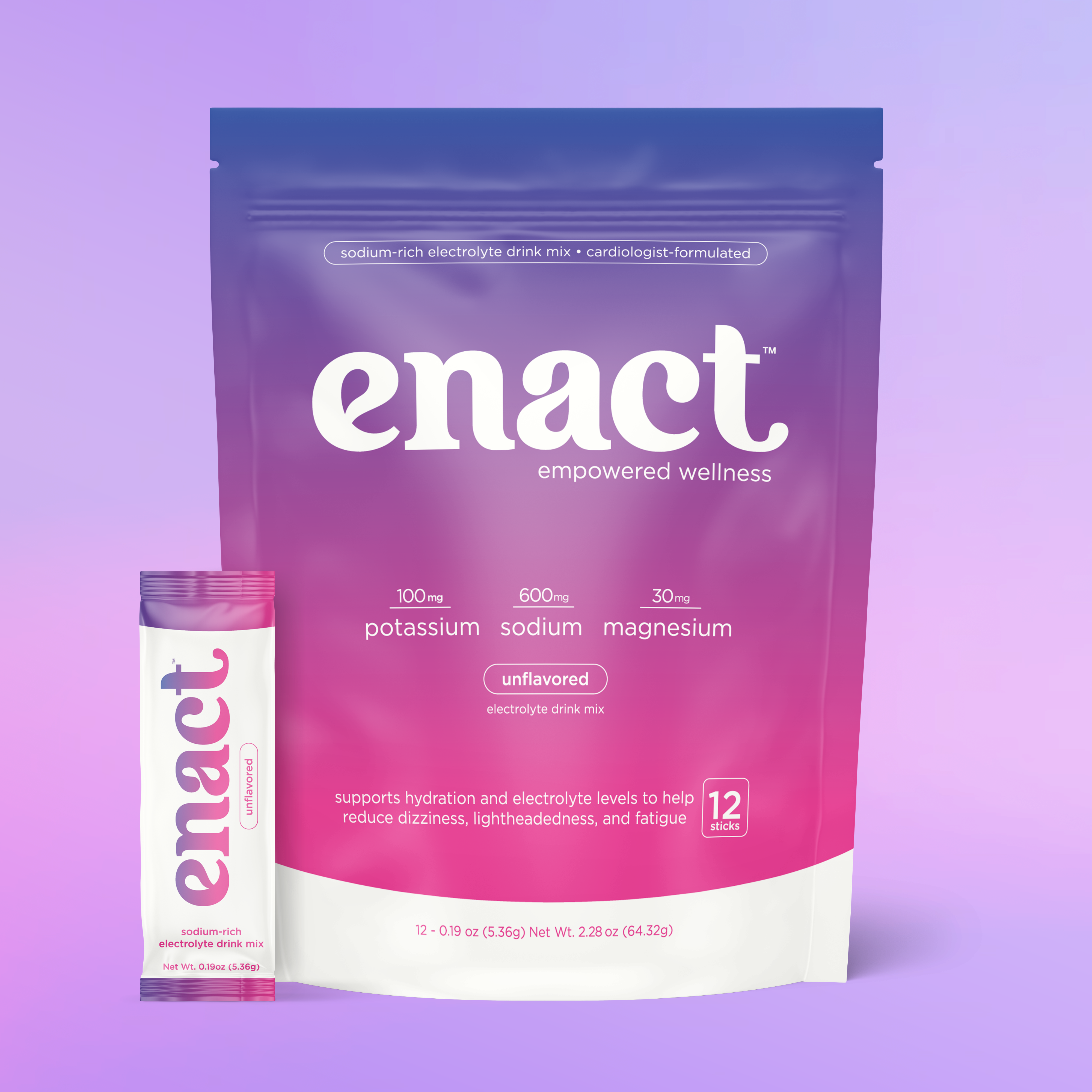Enact Hydration Unflavored Electrolyte Drink Mix